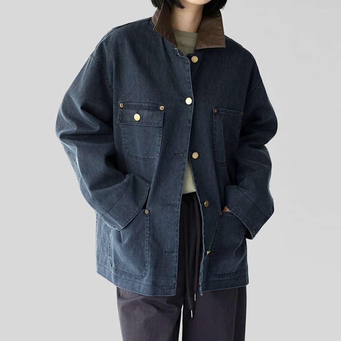 [신상 7%- 27일 am11시까지]레더카라 워크쟈켓